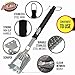 BBQ Grill Brush and Scrapper - 18in - Premium Safe 4 in 1 Stainless Steel Barbecue Cleaner Bristle Free Brush - Non-Slip Handle for Charcoal Grill Weber Gas - Steel/Ceramic/Iron (Premium Chrome)
