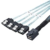 CableCreation Internal HD Mini SAS (SFF-8643 Host) - 4X SATA (Target) Cable,SFF-8643 to 4X SATA Cable, 3.3ft, SFF-8643 for Controller, 4 Sata Connect to Hard Drive ...