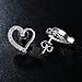 AoedeJ Open Heart Stud Earrings 925 Sterling Silver Earrings Inlay CZ Stone Girls and Women Earrings (Heart style 3)