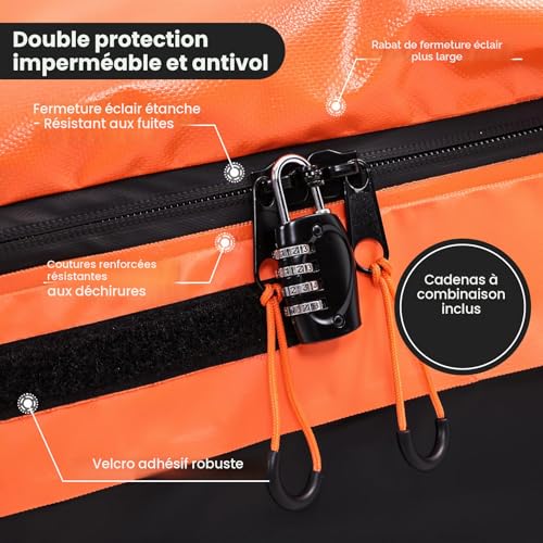 Sailnovo 425L 1000D PVC Waterproof Car Roof Box Car Roof Bag for Travel Weatherproof with Non-Slip Mat, 4 Door Hooks and Combination Padlock