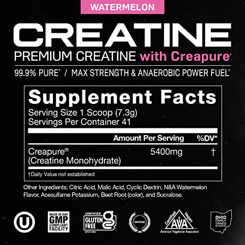 Muscle Feast Creapure Creatine Monohydrate Powder, Vegan Keto Friendly
