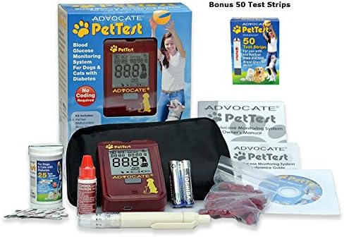 PetTest Advocate Monitoring Glucose Levels - Diabetes Testing Tools - Calibrated for Pets - Bonus eOutletDeals Pet Towel