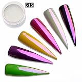 PrettyDiva Unicorn Mermaid Nail Powder Iridescent Aurora Chrome Pearl Nail Powder Unicorn Pigment(15)