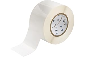 Brady THT-19-483-1 3" Width x 2" Height, B-483 Ultra Aggressive Polyester, Gloss Finish White Thermal Transfer Printable Label (1000 per Roll)