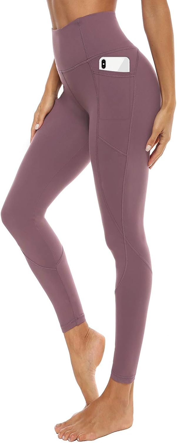 AFITNE Women’s High Waist Yoga Pants with Pockets, Tummy Control Workout Running 4 Way Stretch Yoga Leggings: Clothing