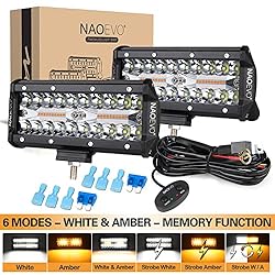 NAOEVO LED Light Bar Strobe Lights 7inch, 6 Modes