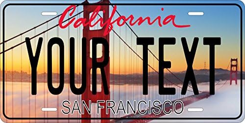 San Francisco California Personalized Custom Novelty Tag Vehicle Car Auto Motorcycle Moped Bike Bicycle License Plate