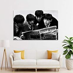 XYDQ Poster sur toile The Beatles en noir et blanc – Art mural – Impression moderne – Décoration de chambre de famille… - Les Beatles, Paul McCartney, John Lennon, RIngo Starr, George Harrison XYDQ Poster sur toile The Beatles en noir et blanc - Art mural - Impression moderne - Décoration de chambre de famille… – Image 3