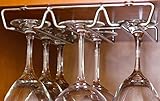 DecoBros Under Cabinet Wine Glass Stemware Rack Holder, Chrome ()