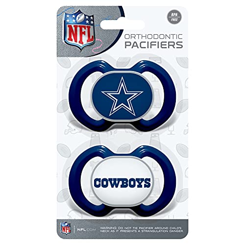 Baby Fanatic NFL Dallas Cowboys 2Pack Pacifiers, One Size, Team Color