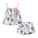 LittleSpring Little Girls Shorts Set for Girls Floral Printing Tank Tops and Shorts Summer Sets Casual Cute Fashion 2 Piece Outfit Black Size 6