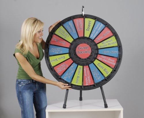 Marketing Holders 18 Slot Black Floor Stand Prize Wheel Game 31 in. Diameter