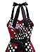 Dressystar Vintage Polka Dot Retro Cocktail Prom Dresses 50's 60's Rockabilly Bandage Black White Rose S