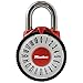 Master Lock Padlock, Standard Dial Combination Lock with Magnification Lens, 2-1/8 in. Wide, Assorted Colors, 1588D