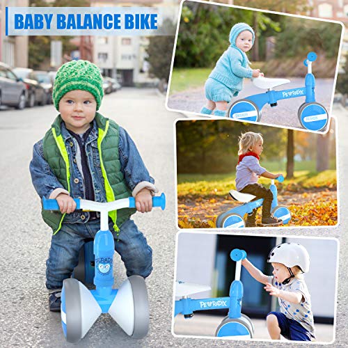 Peradix Bicicleta Sin Pedales para Niños y Niñas,Bici Sin Pedales de Manillar y Sillín Ajustables para Niño 1-3 Año Juguetes Equilibrio Triciclos Bebes