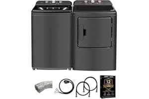 Midea MLTW41A1KIT1 Gray Top Load Washer and Dryer Pair MLTW41A1BGPR 4.1 Cu Ft High Efficiency Washer and 6.7 Cu Ft Ele