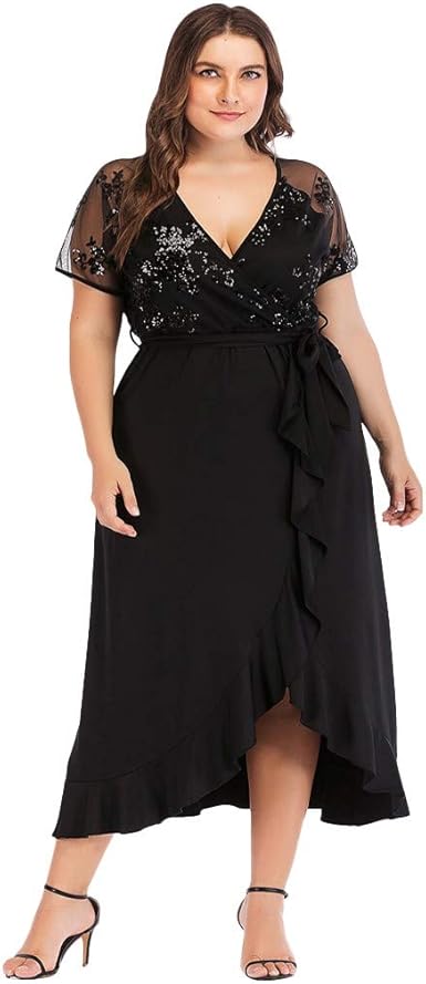 black lace dress plus size