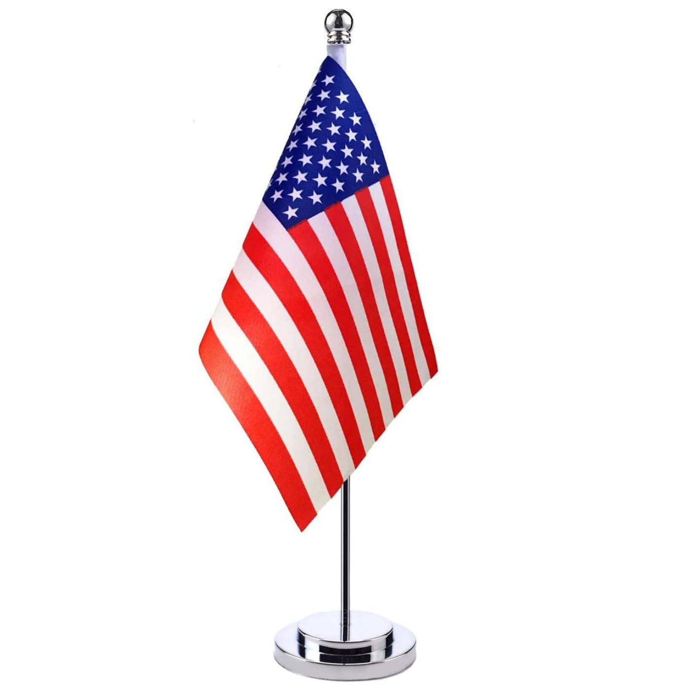 American Table Flag United States Desktop Flags With Resistant Stainless Steel Stand Base USA Desk Flag For Veteran Office Home International Conference American Theme Party Holiday Decorations