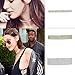 3-12Row Thick Wide Clear Rhinestone Crystal Choker Necklace for Women Set of 3