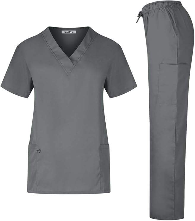 MedPro Women's Unisex Medical Scrub Set (Top & Bottom