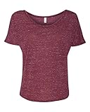 Bella + Canvas Women'S Slouchy Tee (Maroon Marble) (M)