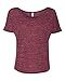 Bella + Canvas Women'S Slouchy Tee (Maroon Marble) (M)