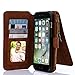iPhone 7 Plus Case, CaseUp 12 Card Slot Series - [Zipper Cash Storage] Premium Flip PU Leather Wallet Case Cover With Detachable Magnetic Hard Case For Apple iPhone 7 Plus (5.5 Inch) - Brown
