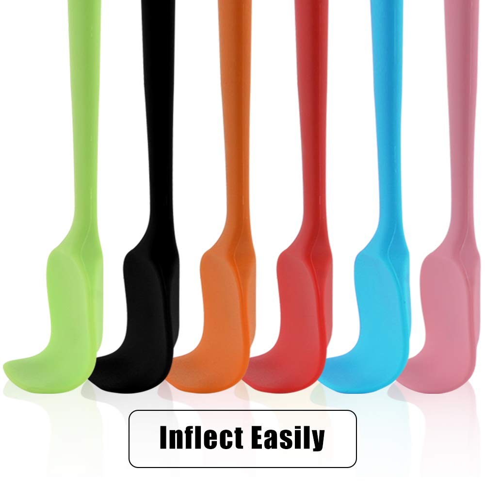 Silicone Spatulas, 8.2 inch Small Rubber Spoon Spatula Heat Resistant Seamless One Piece Design Non-Stick Spoonula Flexible Scrapers Baking Mixing Tool (6 Pcs)