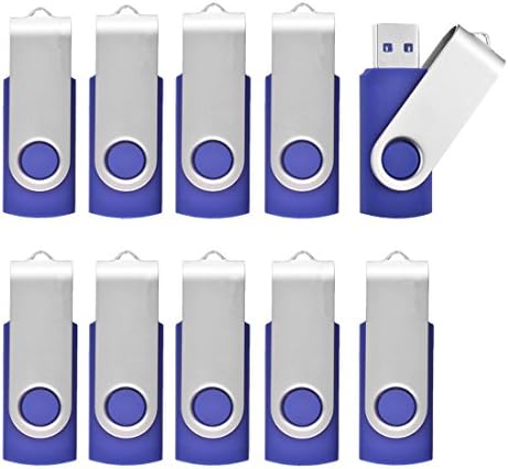USB Home USB FLASH DRIVE, (Bulk 10 Pack, USB 3.0) 8GB Swivel High Speed USB 3.0 Pendrive Memory Stick, Blue