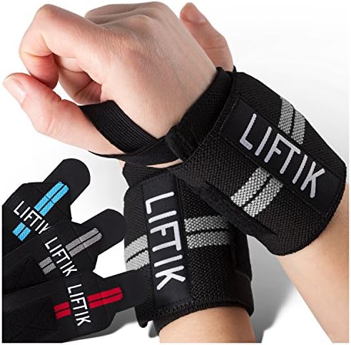 LIFTIK Weight Lifting Wrist Wraps, Adjustable Athletic Wrist Straps, Set of 2