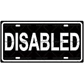 DISABLED PHYSICAL STATE Metal Tin Sign License Plate Bar Cafe Garage Cave Home Room Wall Bathroom Farmhouse Garden Porch Patio Decor, 12 x 6 Inch