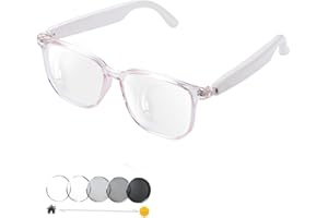 Smart Glasses for Women Men, Bluetooth Audio Glasses with Color-Changing Lenses, Open Ear Sound Speakers, Magnetic Charging, Voice Assistant, Music/Calls, Blue Light Glasses for Working Travel (Pink)4.0 out of 5 stars 1651 offer from $19.99