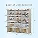 KOUSI Portable Shoe Rack Shoes Cabinet Organizer 48 Pair Tower Shelf Storage Cabinet Stand Expandable for Heels, Boots, Slippers， 8 Tier White