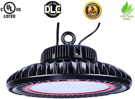 LED Flying Direct 200w LED UFO High Bay Light Commercial Lighting Warehouse LED Lights 130lm/w 1-10v Dimmable DLC UL Aprroved (200 Watts)
