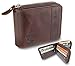 Admetus Men's Genuine Leather Bifold Zip-around Wallet with Elegant Gift
