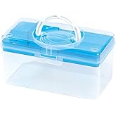 livinbox 9" Portable Plastic Toolbox with Handle & Removable Tray, First Aid Carrying Case and Storage Organizer for Art, Craft & Sewing Supplies, Transparent Beige, TB-300-BU