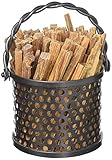 Minuteman International Twisted Ropr fatwood Holder Basket Caddy, Graphite