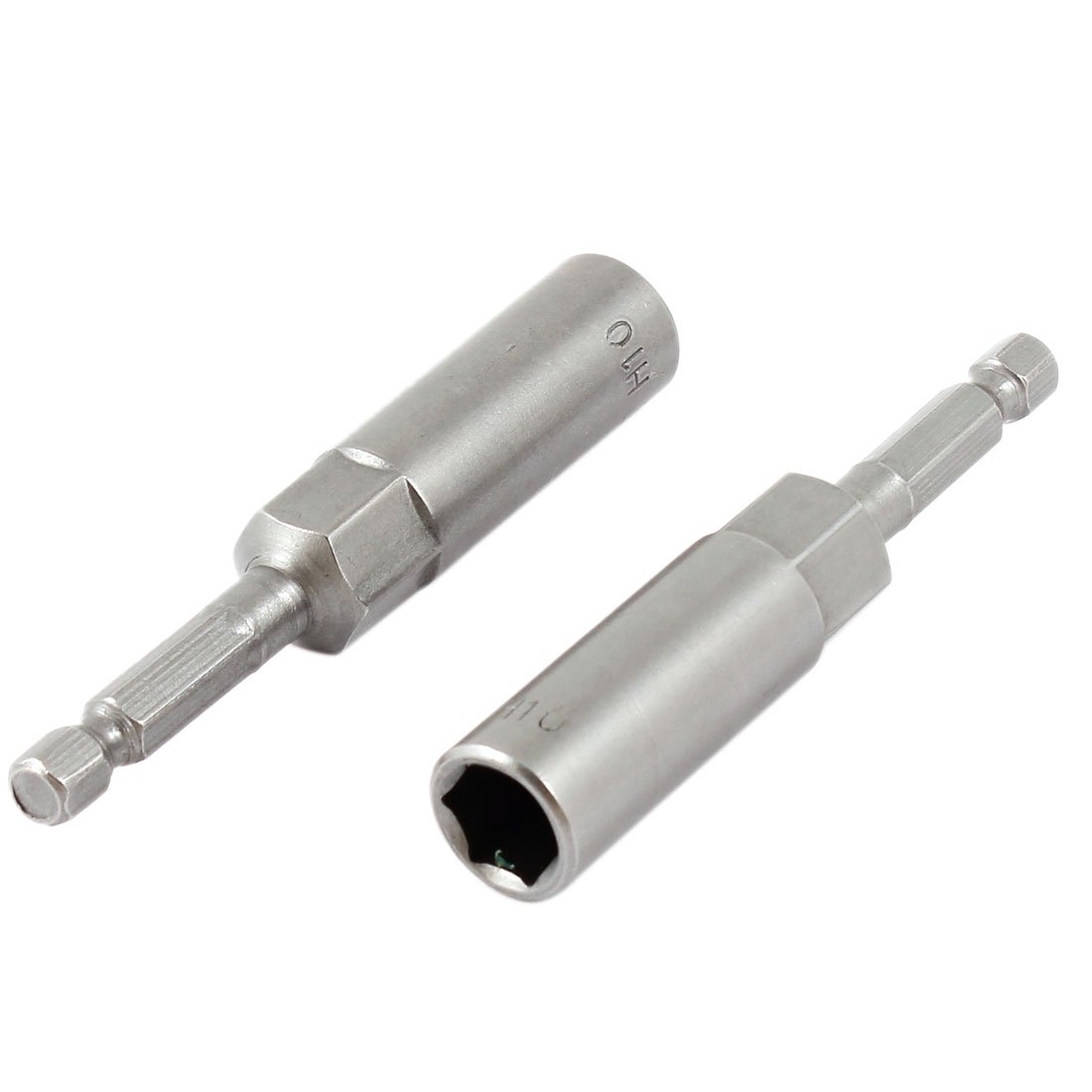 sourcing map Non-Magnetic Power 10mm Hex Socket Nut Driver Bit 80mm Length 2 Pcs