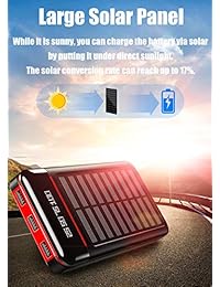 Cargador solar de batería portátil de 2500 mAh con 3 salidas y 2 entradas de gran capacidad, compatible con smartphones, tabletas y más