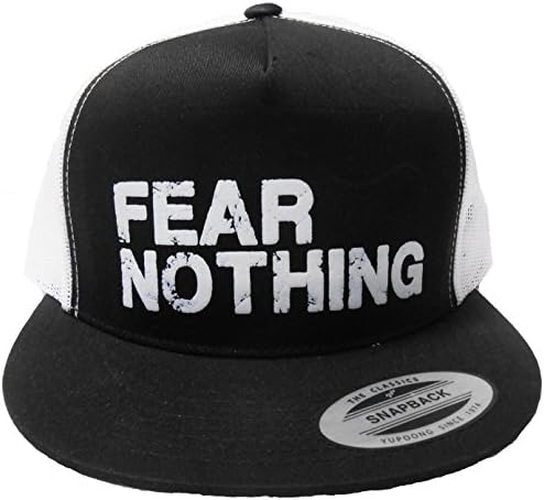 Strong Girl Clothing Fear Nothing Unisex Hat (One Size, Black/White)