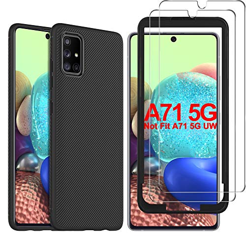 GESMA Case and Screen Protector Compatible with Samsung Galaxy A71 5G, [1  Case+2 Screen Protector+1 Tray] Scra