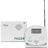 Smart Caregiver Wireless Motion Sensor Alarm System with Pager for Fall and Wandering Prevention | Mountable Motion Detector Alarm Alerts Medical Caregiver with Up to 300' Range | Bed or Door Movement