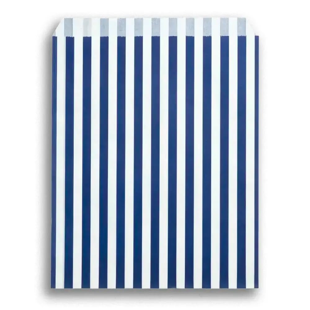[PACK OF 200] BLUE CANDY BAGS | STRIPED PAPER SWEET BAGS | TREAT PICK N MIX SHOP STALL BAGS