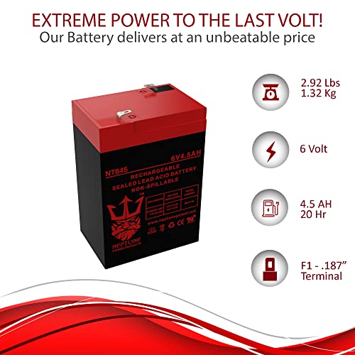 6 Volt 6v 4.5ah Rechargeable Deer Game Feeder Battery for Neptune 2