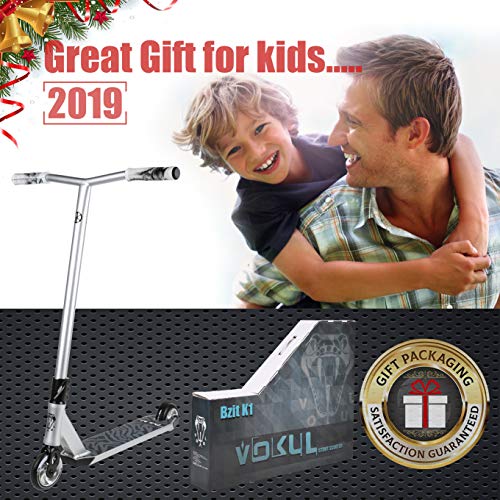 VOKUL Complete Pro Scooter for Kids Boys Girls Teens Adults Up 7 Years - Freestyle Tricks Pro Stunt Scooter with 110mm Metal Wheels - High Performance Gift for Skatepark Street Tricks