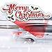 Bigtime Signs Merry Christmas Reflective Holiday Car Magnet with Printed Holly - Reflective Automotive Holiday Decoration - for Fridge or Car (4.25