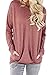 Shawhuwa Womens Long Sleeve Sweatshirt Loose T-Shirt Blouses Tops XL Red