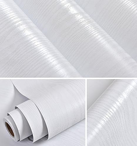 Faux White Wood Grain Contact Paper Self Adhesive Film Decorative