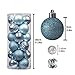 KI Store Baby Blue Christmas Balls 34pcs 2.36-Inch Christmas Tree Decoration Ornaments for Xmas Tree Holiday Wreath Garland Decor Ornaments Hooks Included