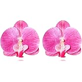 Artificial Flower Earrings Butterfly Orchid Flowers Ear Stud Colorful Blossom Floral Earrings Elegant Petal Earrings Jewelry for Women